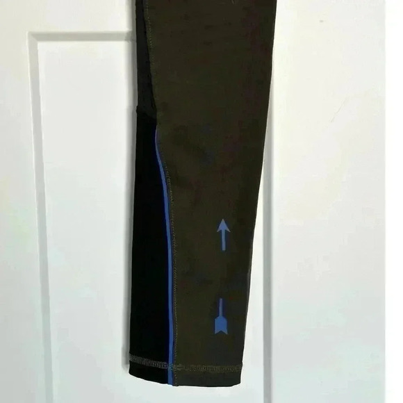 THE UPSIDE Army Green Midi Drawstring Active Skinny Leggings Arrow Logo Size 6 - Picture 6 of 9